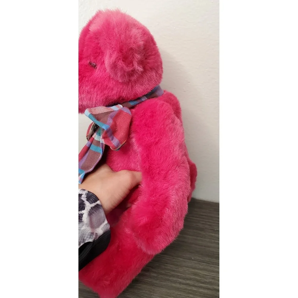 Vintage 1992 GUND VICTORIA'S SECRET Plush Pink TEDDY BEAR Stuffed Animal Plaid